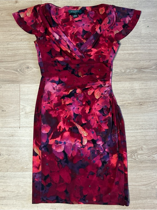 Ralph Lauren Dresses & Skirts - Ralph Lauren Red & Purple Floral Midi Dress